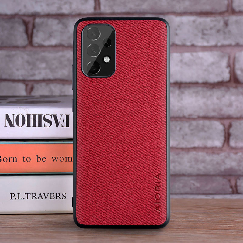 Case for Samsung Galaxy A53 A73 A33 A23 5G coque Luxury textile Leather skin soft phone cover for samsung galaxy a53 case funda: A53 / red