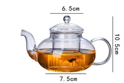 Palace Golden Glass Teapot Kitchen Metal Cold Kettle Coffee Pot European Style Home Decoration Glassware Birthday Wedding: With filtering