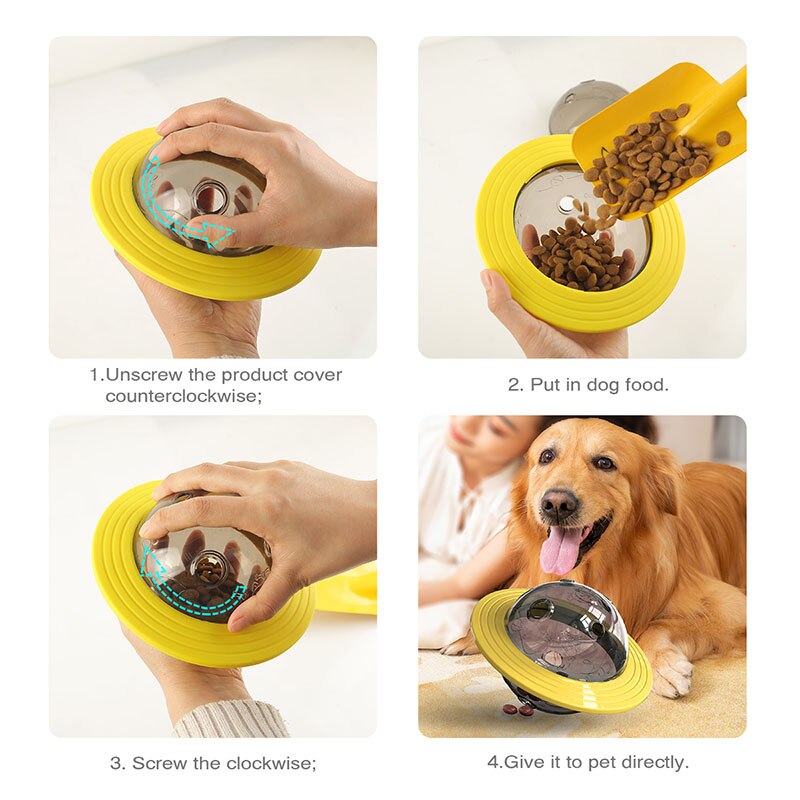 Hond Speelgoed Voedsel Dispenser Ufo Bal Interactieve Hond Bite Resistant Training Treat Speelgoed Huisdier Voeden Lekkage Voedsel Hond Feeder