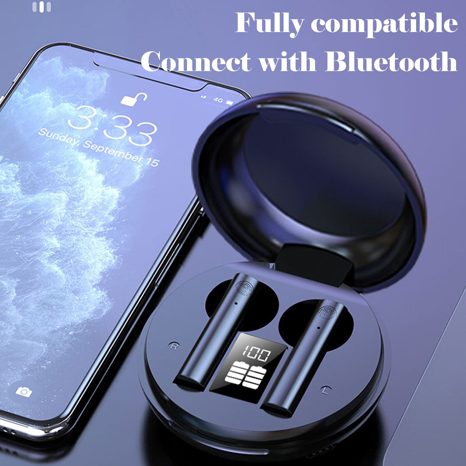 CARPRIE Wireless Earbuds - Bluetooth 5.0 Mini In-Ear Headphones - 9D Stereo Sport Waterproof Headsets with Charging Case