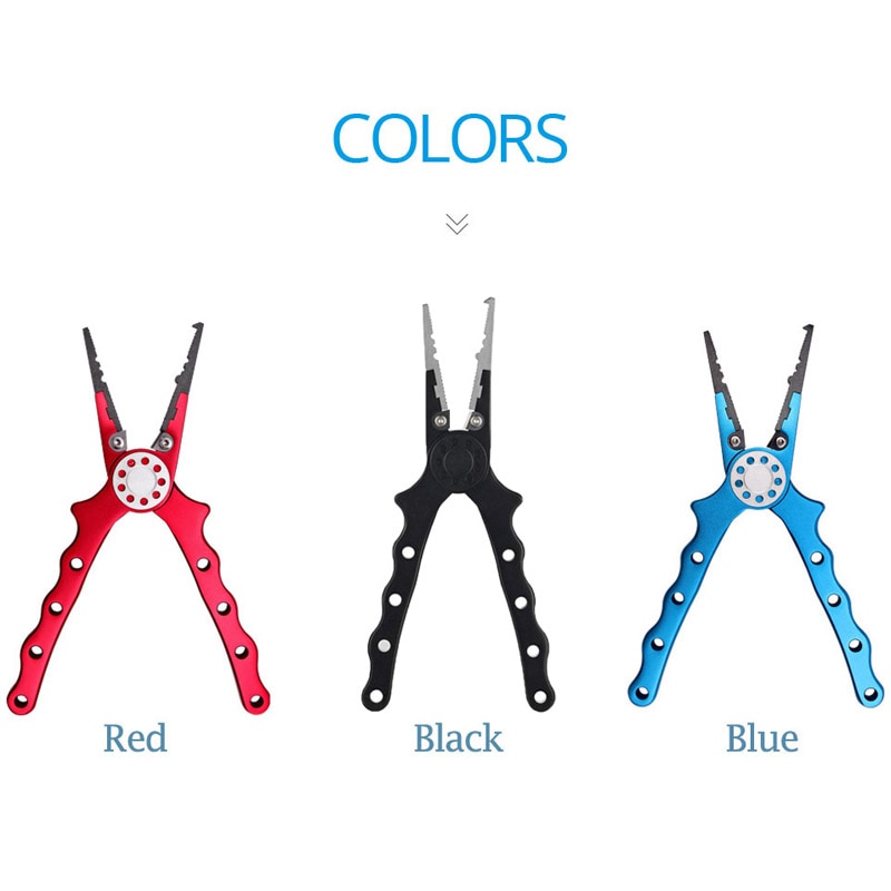 Alicates de pesca de aluminio Crazy Shark, cortador de anillas divididas, alicates de engaste de carpa, soporte de pesca de plomo para aparejos, productos para la pesca, 18cm