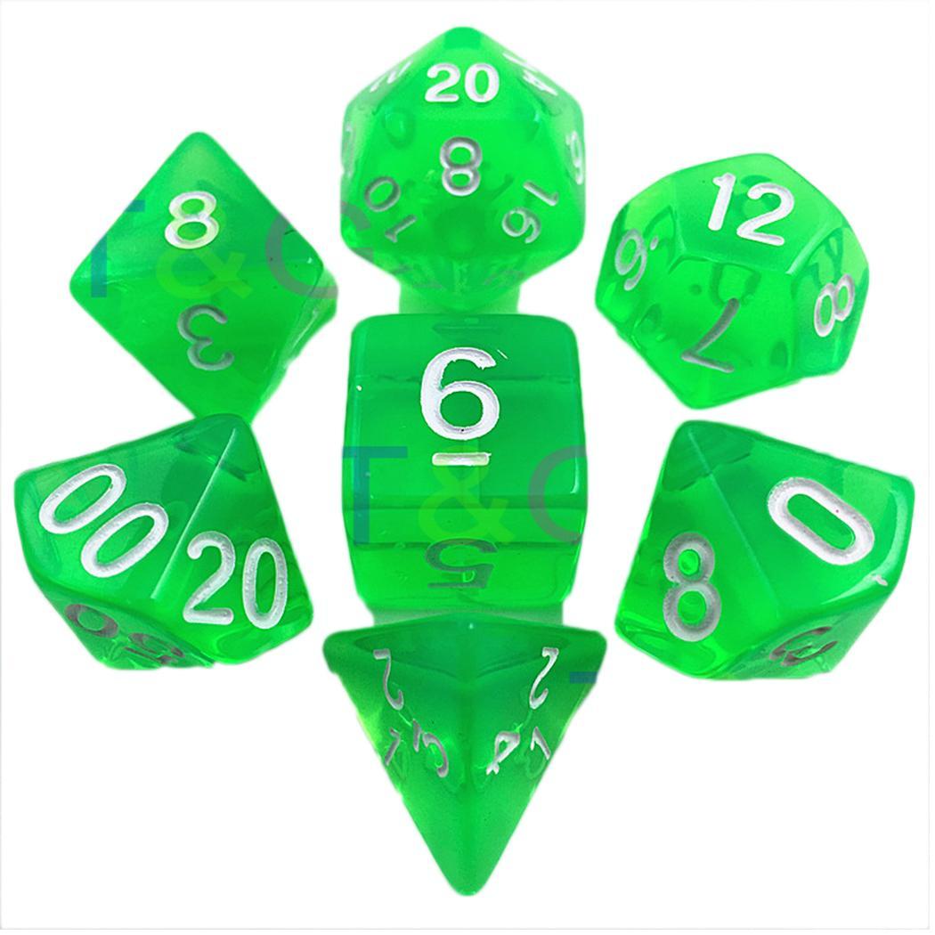 7pcs/Set Digital Game Dice Polyhedral D4-D20 Acrylic Dice Party Game 6 color Funny toy