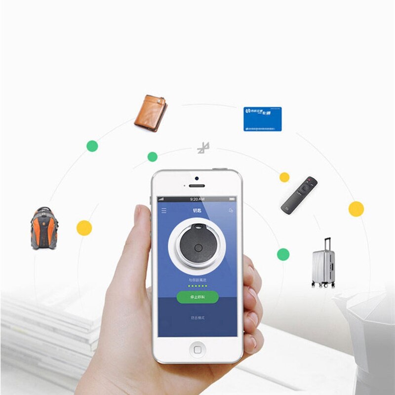 Mini rund nyckelfinnare bluetooth 4.0 smart tracker alarm anti lost tracker selfie controller whistle