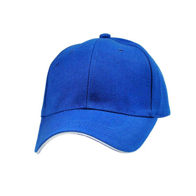 Sports Baseball Cap Angled Brim Hook and Loop Fastener Cotton Hat Adult Sportswear Accessories Saleym: deep blue