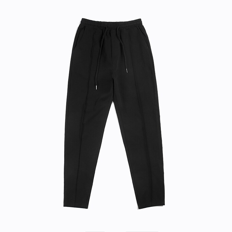 Sorte løbebukser fritidsbukser til mænd business casual kjole bukser mænd streetwear vilde løse joggerbukser m -2xl