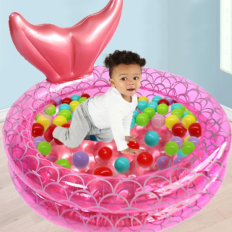 Water Toys PVC Inflatable Mermaid Pool Household Baby Swimming Pool Ocean Ball Pool Thickened Bathtub