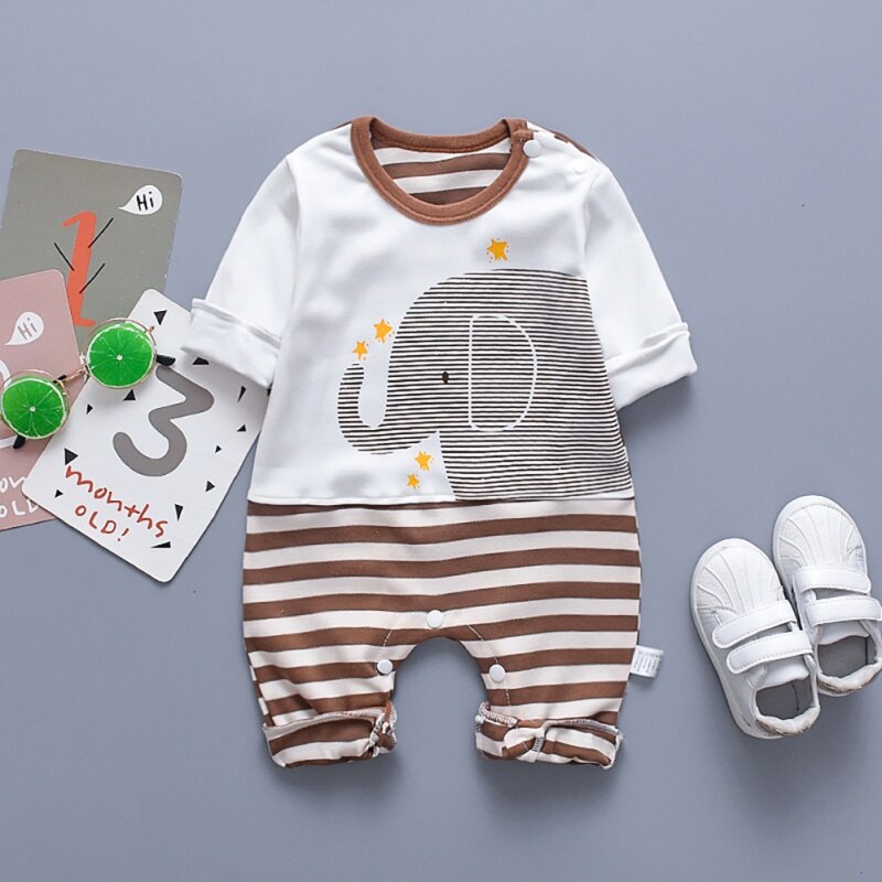Herbst Baby Strampler für Junge Mädchen Kleidung Lässig Säuglingsspielanzug Karikatur drucken Langarm freundlicher Kleidung Gesamt Outfits