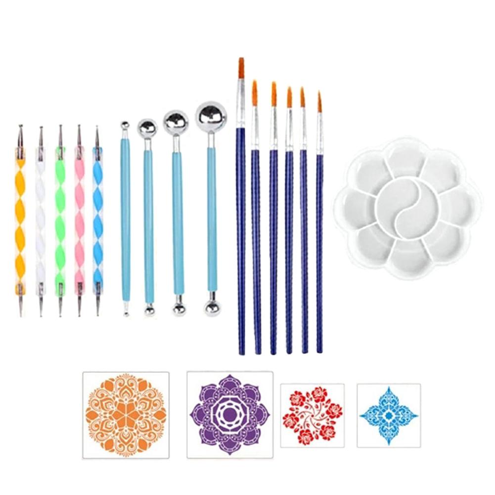 20PCS Dot Painting Tools Kit High Exquisite DIY Painting Templates Set For Rock Painting Home Decoration