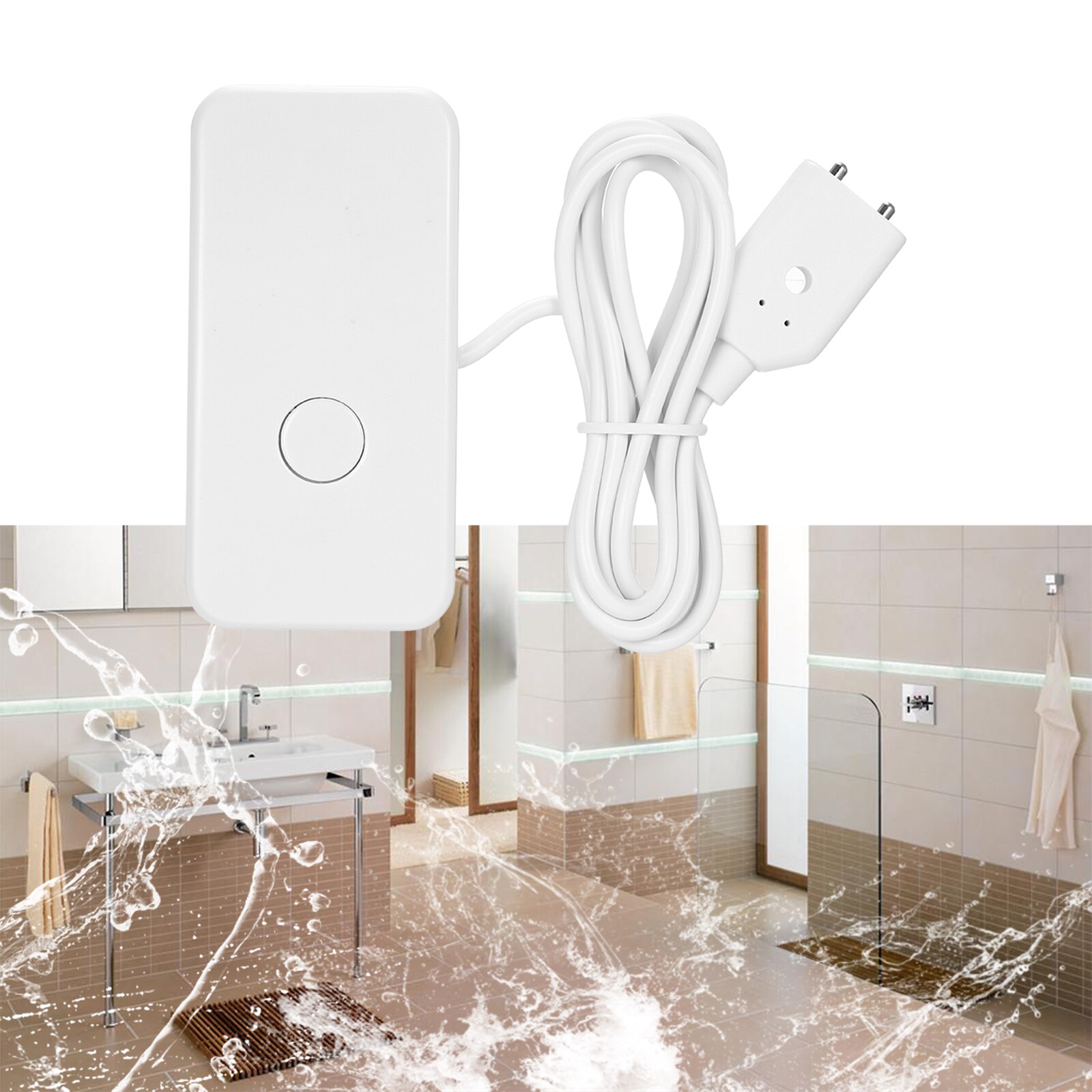 eWeLink 433MHz Wireless Water Leakage Sensor Water Leaks Intrusion Detector Alert Water Level Overflow Alarm for Home House