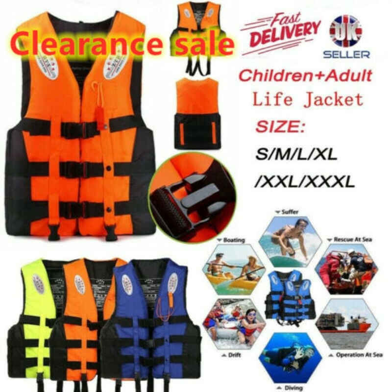 Adult Life Vest with Whistle Jacket Swimming Boating Ski Drifting Life Vest Water Sports Man kids Jacket S-XXXL Sizes