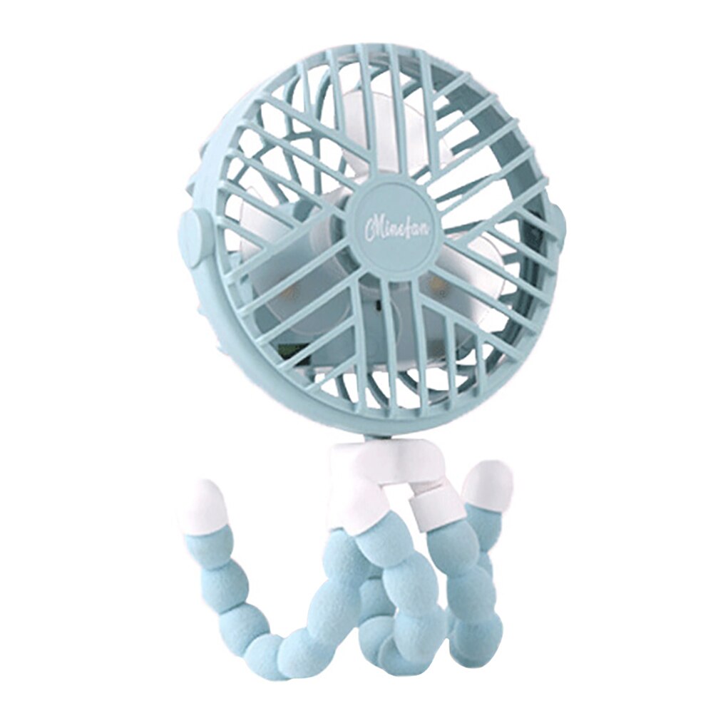 Sommer usb genopladelig batteridrevet ventilator mini barnevogn blæser 600 mah personlig bærbar skrivebord håndholdt baby seng autostol ventilator: 4