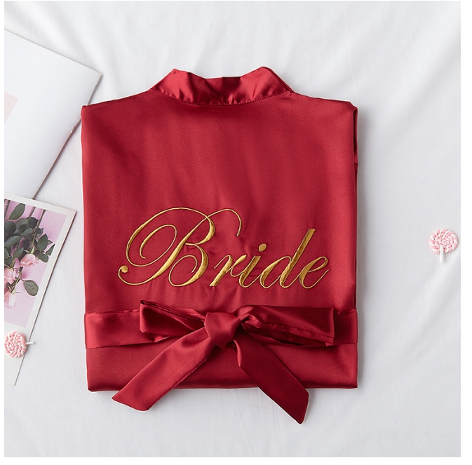 Bride To Be Team-bata de satén y seda para novia, batas de dama de honor para boda, despedida de soltera, de despedida de soltera, decoración de boda: XL / Caqui
