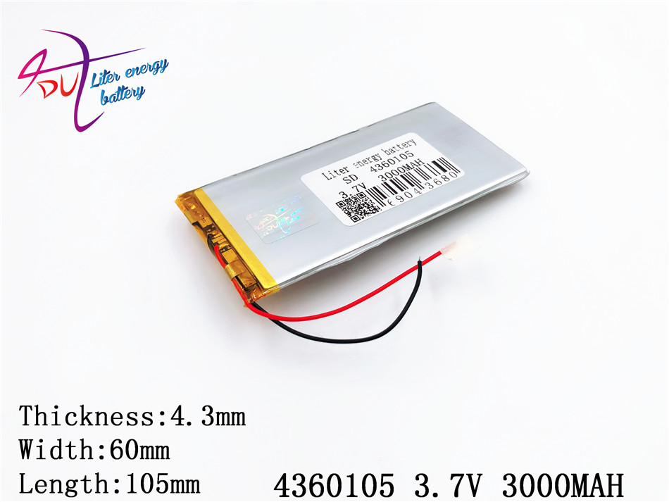 Liter energie batterij De tablet 4360105 3.7 V 3000 MAH 4060105 Universele Li-Ion batterij voor tablet pc 7 inch 8 inch 9 inch