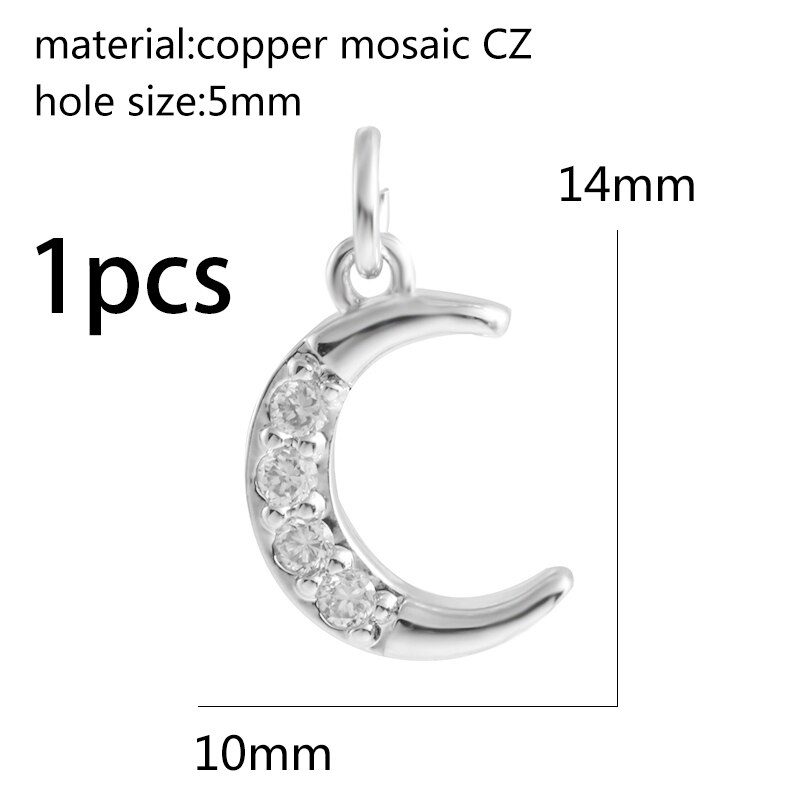 10 stücke Mond Stern Reize für Schmuck Machen Groß Sonne Blitz Reize Anhänger Diy Ohrring Halskette Armbinde Zubehör Kupfer: Stil F