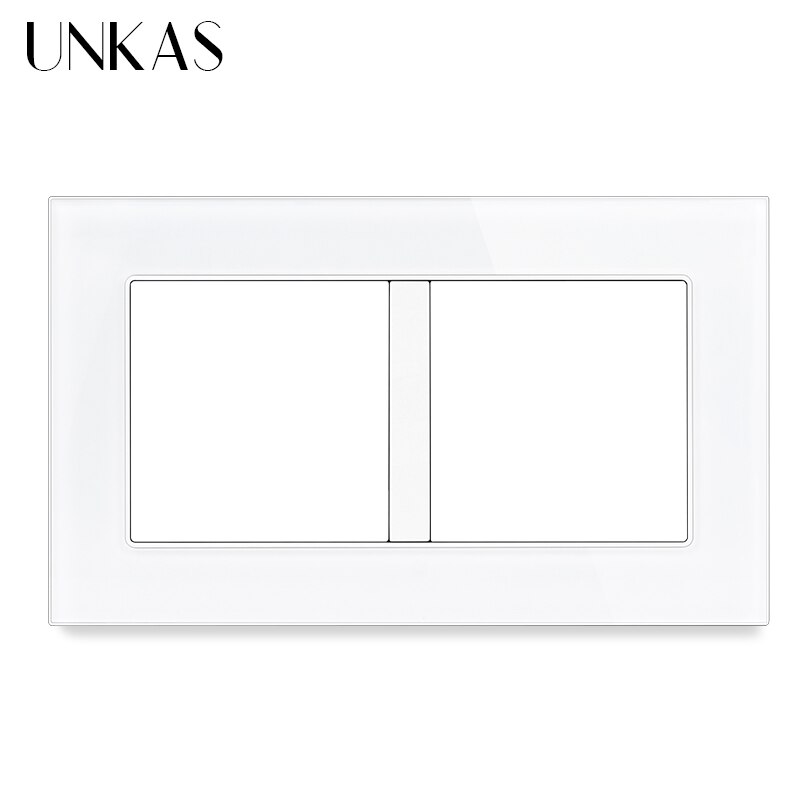 UNKAS Free Combination DIY Gray Single Tempered Crystal Glass Panel Grey Matching Modules For Wall Socket Switch