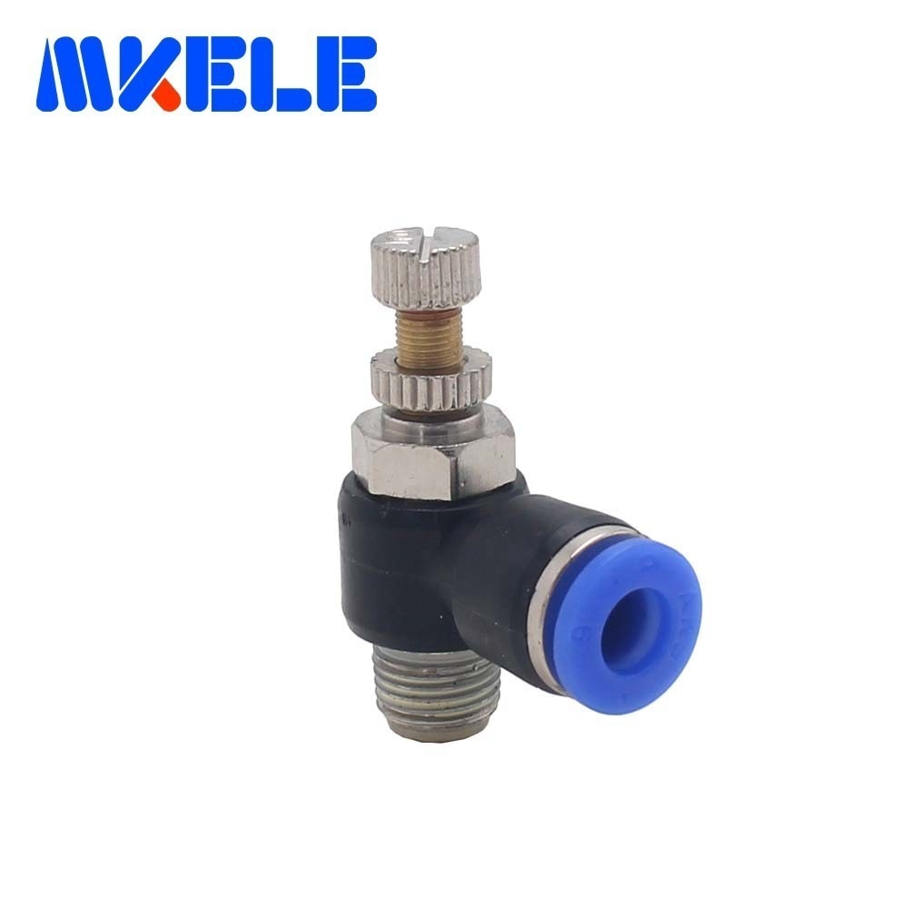 Pneumatic Connector SL 4 6 8 10 12mm Adjustable Joint Valve M5/ 1/8" 1/4" 3/8" Bsp Air Speed Regulating Fast Connection