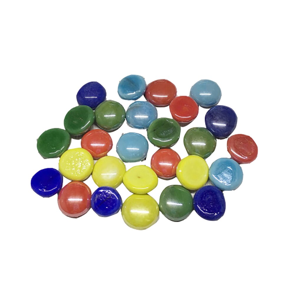 100g Clear Glass Mosaic Tiles Round Flat Beads for Arts Craft Decorative Glass Stones for Mosaic Making: Mixed