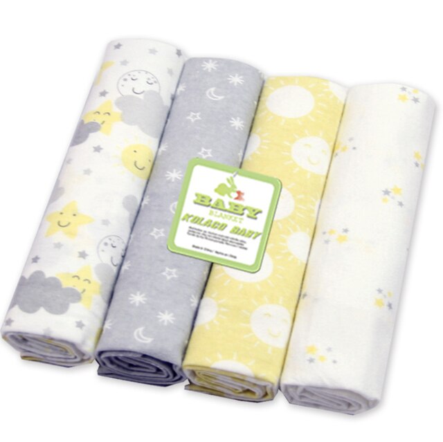 KidsTales couverture de Bébé, bébé recevant des couvertures langes pour bébé, draps en coton pour bébé 4 pièces/ensemble: 2