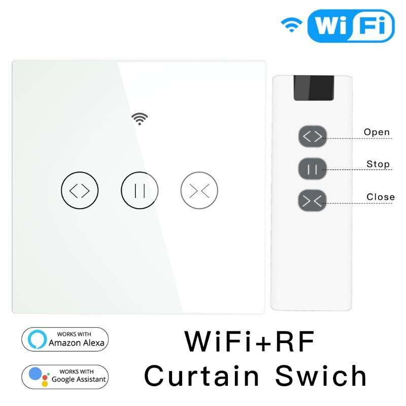 Smart WiFi Remote Control Touch Voice Control Home Electric Curtain Blind Roller Shutter Switch Voice Control Assistant
