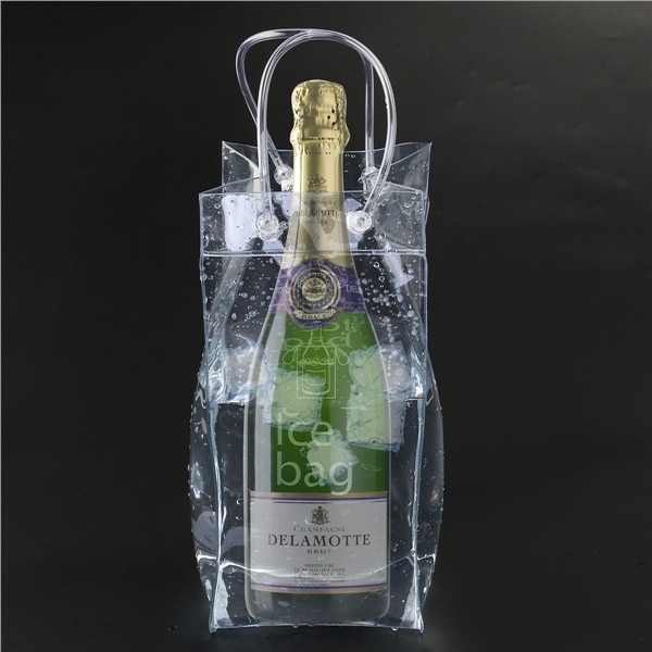 Sac isotherme en PVC Transparent avec poignée, 1 pièce, pour le Champagne, le vin et la glace, emballage pour le vin, pour les voyages en plein air