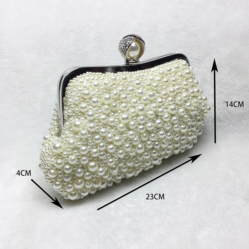 Mulheres elegante branco pérola concha sacos de noite luxo casamento grânulo pequena bolsa embreagem jantar bolsa corrente bolsa ombro ftb309