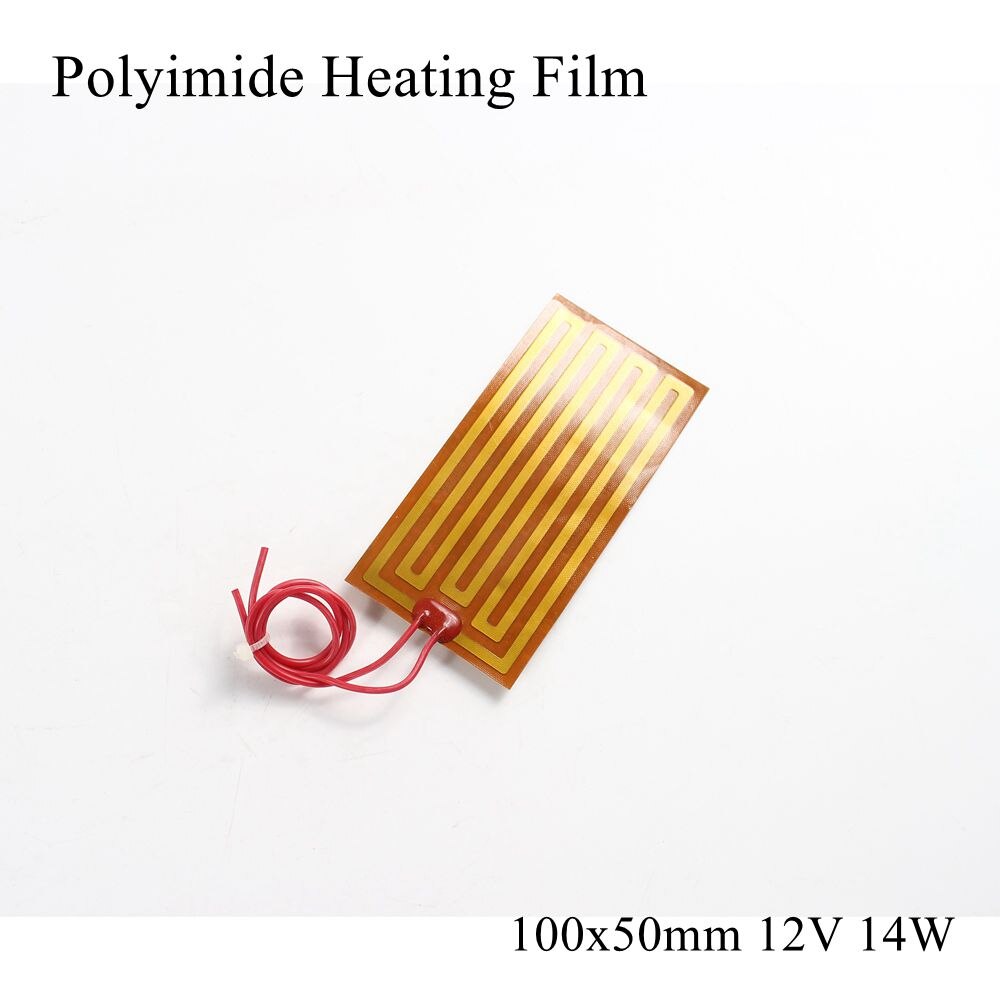 Plaque Film chauffant en Polyimide 5V 12V 24V PI | Coussin pour panneau chauffant électrique, tapis électrotherma adhésif Flexible, aluminium chauffant l'huile: 100x50mm