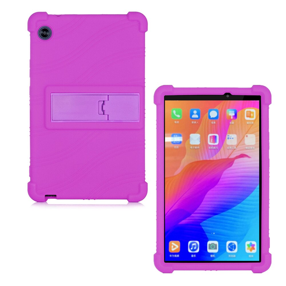 Case Voor Huawei Matepad T8 Tablet Cover Funda Kobe2-L03 KOBE2-L09 Kob2-w09 Soft Silicon Full Body Protector Stand Shell: Paars