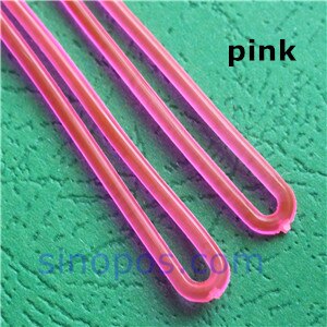 Bagageetikett masköglor, flexibel tätningssnöre plagg kostym resväska väska häng biljett vinyl sladd etikett ögla lås id-kort remmar: Rosa 170mm