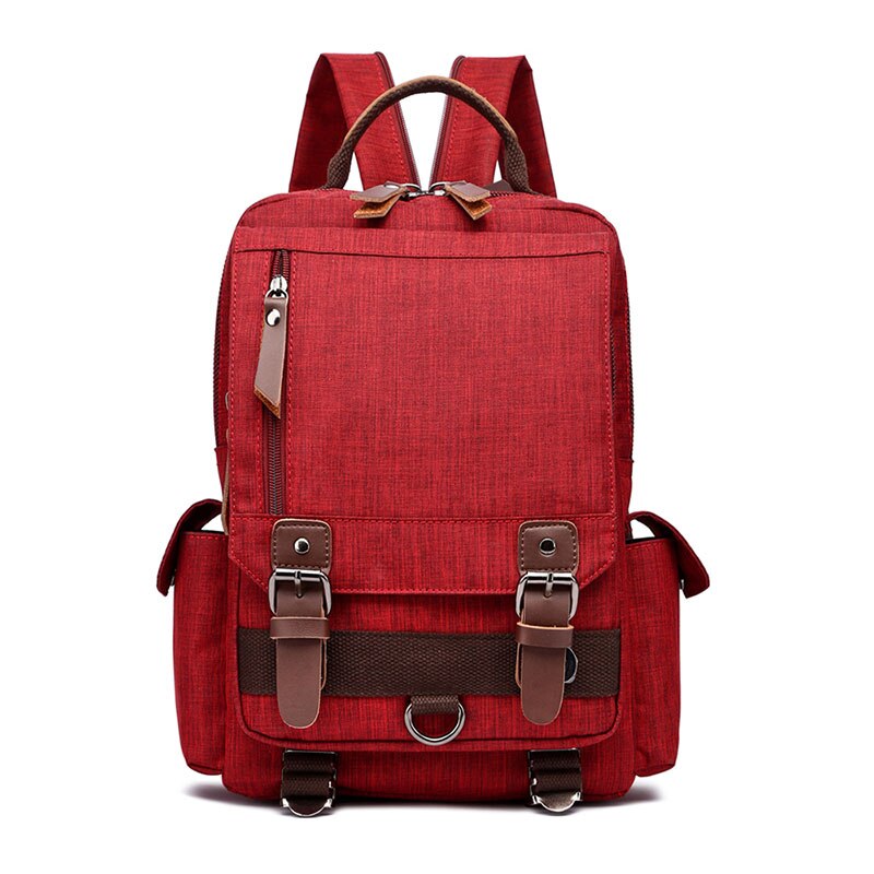 Mini Zaino Da Viaggio Uomini Donne Multifunzione Piccolo Impermeabile di Oxford del Sacchetto di Petto Vintage Casual di Scuola del Sacchetto di Spalla Crossbody B078: Backpack Red