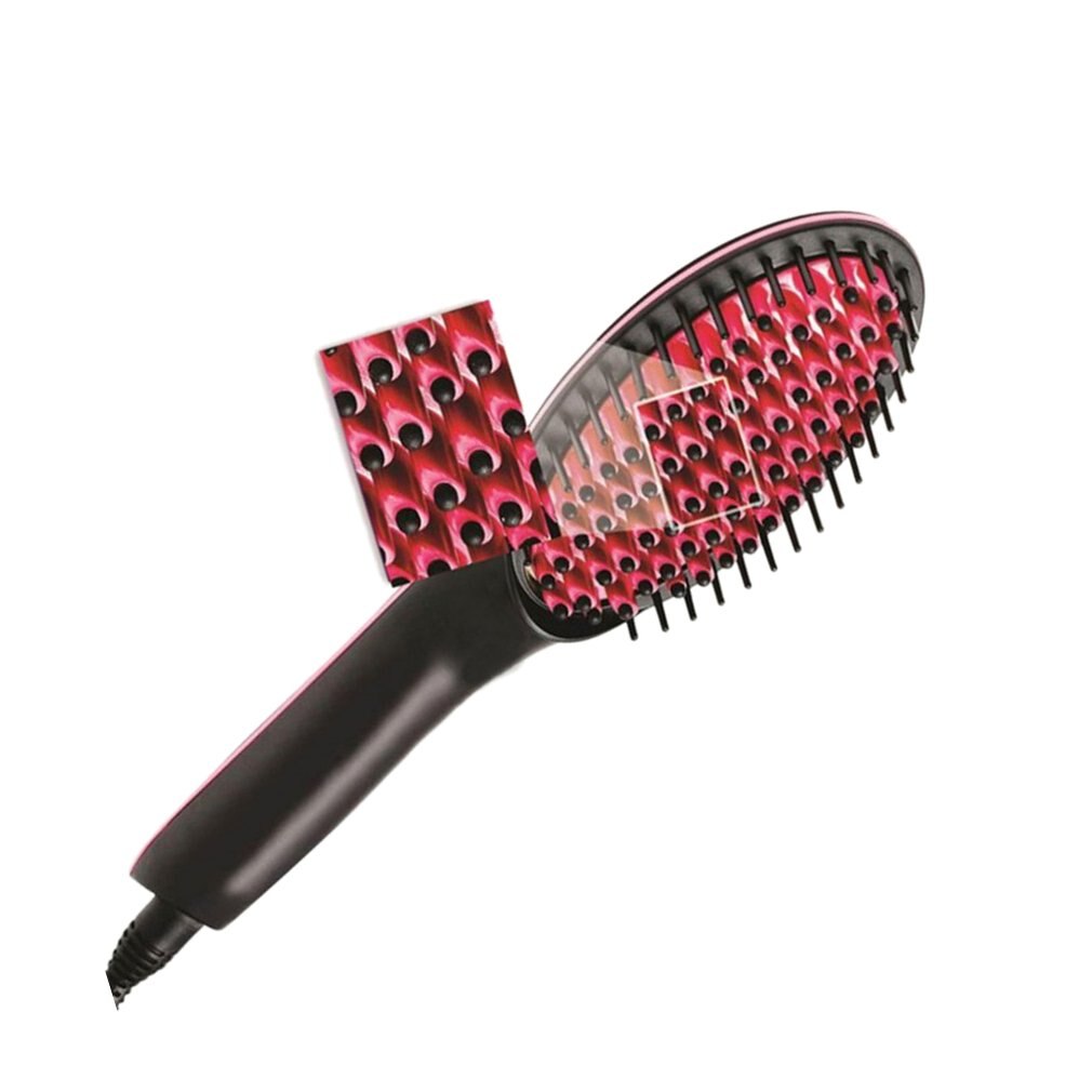 Portable Electric Digtal Fast Hair Straightener Comb Brush Led Temperature Flatiron Straightener Head Massage Anti-Scaled