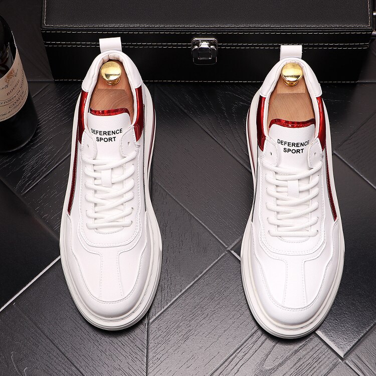 Baskets d'absorption des chocs blanches jeune chaussures décontractées plates Web célébrité hip hop plate-forme chaussures zapatillas hombre