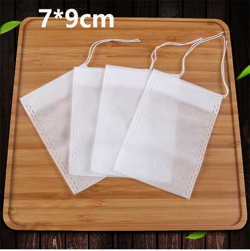 100Pcs Non-Woven Filter Bag Disposable Drawstring Teabag Non-Woven Fabrics Empty 5.5X7 6X8 7X9 8X12 10X15Cm Paper Bags 2022