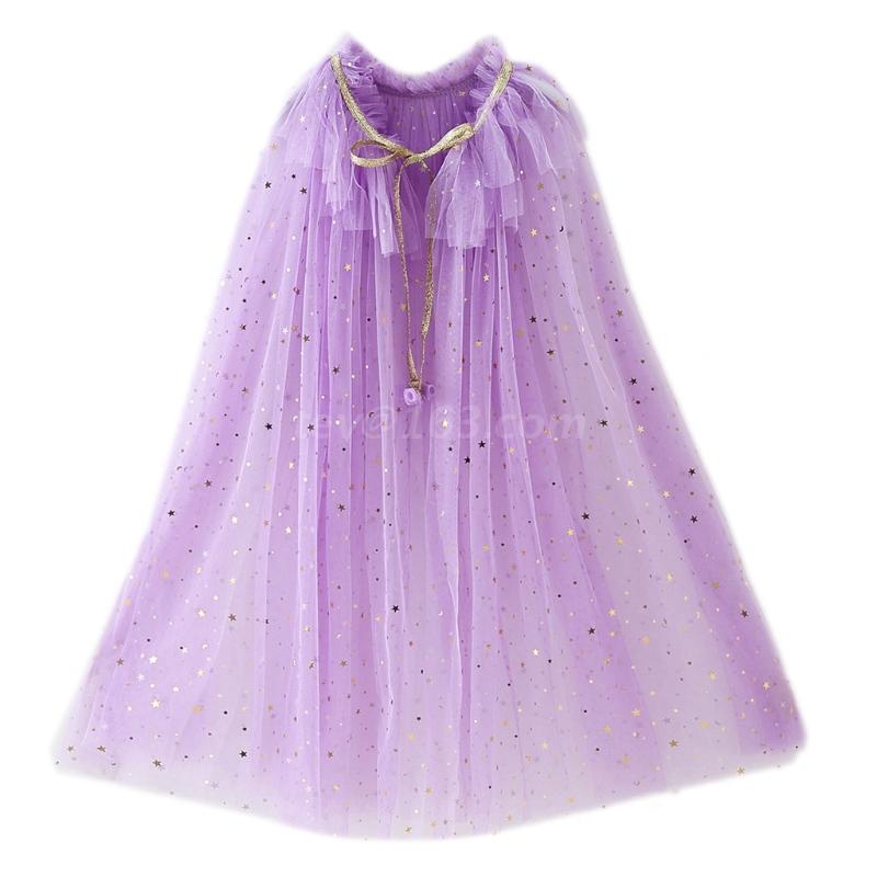 Capa de princesa colorida, capa de princesa con lentejuelas brillantes, vestido de fantasía de princesa, disfraz de , ropa de niña: purple / M
