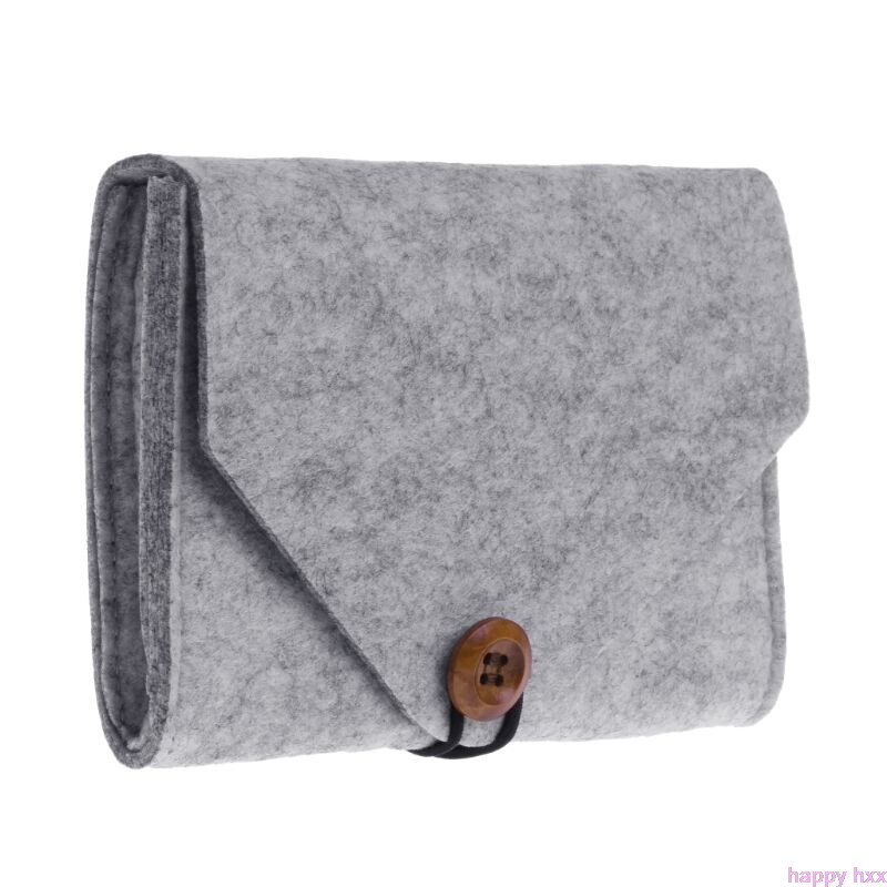 Felt Pouch Power Bank Storage Bag For Data Cable Mouse Travel Organizer