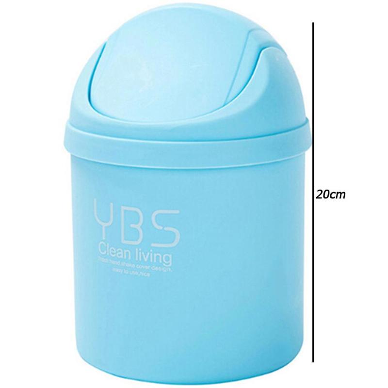 Mini Small Waste Bin Desktop Garbage Basket Home Table Office Bathroom Garbage Basket For Kitchen Bathroom: Blue