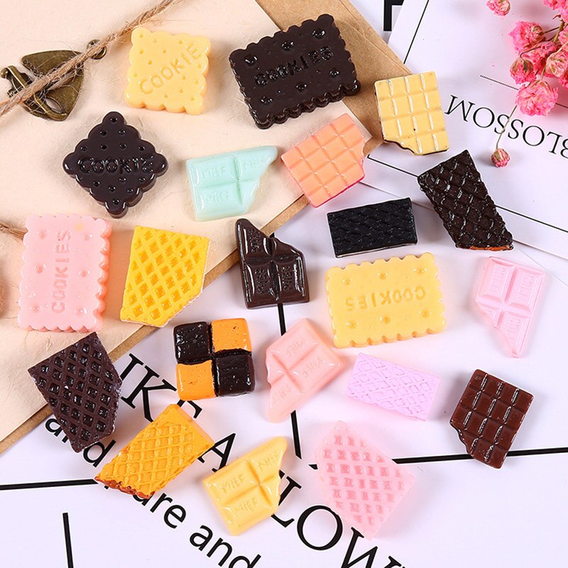 30PCS DIY Slime Accessories Candy Sugar Chocolate Cake Resin Flatback of Slime Beads for Ornament Scrapbook Crafts Toy for Kids: 30PCS toy -8