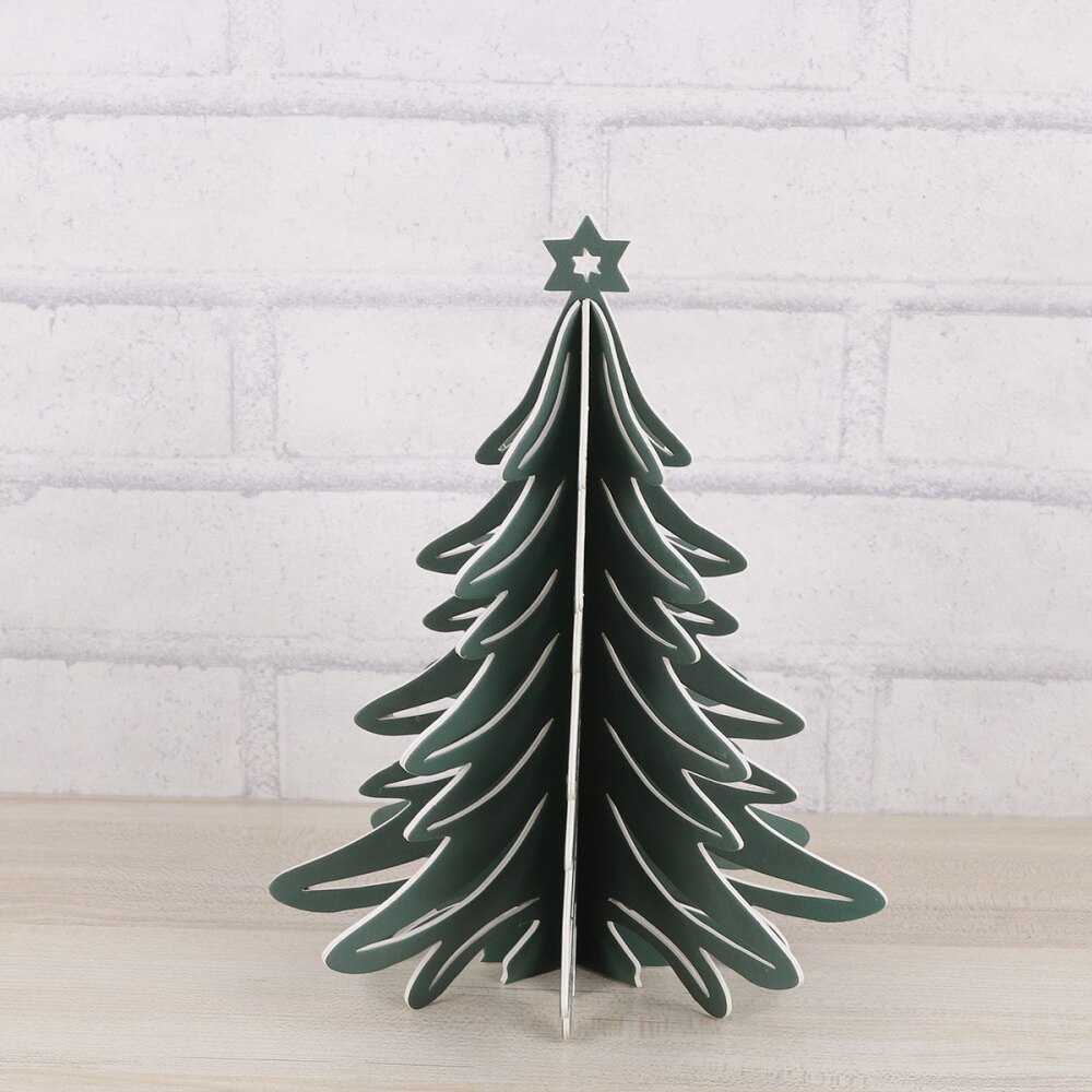 1PC 3D Paper Craft 3D Christmas Tree Stereoscopic Paperboard Paper Christmas Tree Table Centerpiece Christmas Ornament for Party