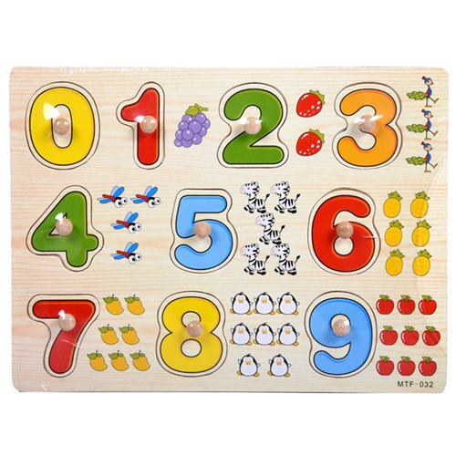 30 centimetri Bambino Precoce Giocattoli Educativi Del Bambino Mano Stretta di Legno Giocattolo Di Puzzle di Alfabeto Cifre di Apprendimento Puzzle di Legno Regalo Di Natale: 032-M-T