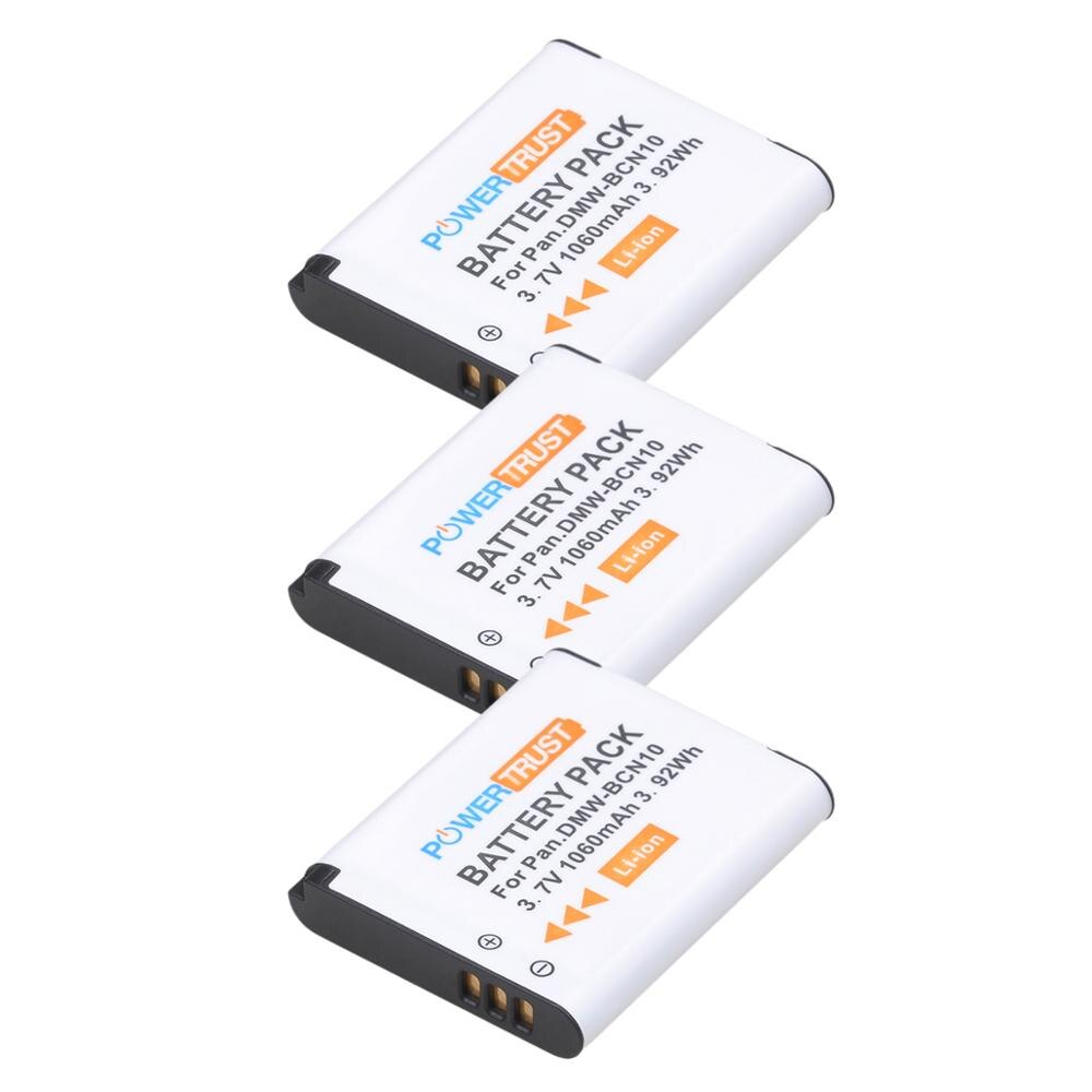 Dmw-bcn 10e 1060 mah dmw-bcn 10 bcn 10 bcn 10e batteri og lader for panasonic lumix dmc -lf1,  dmc  lf1, dmc -lf1w lf1k kamera: 3 batterier
