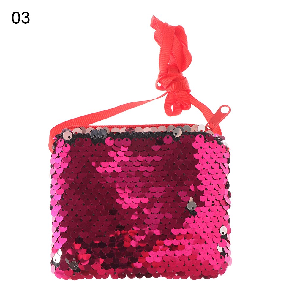Mermaid Sequins Kids Children Coin Purse Wallet Girl Glittering Purse Women Handbag Party Zipper Clutch Bag Earphone Package