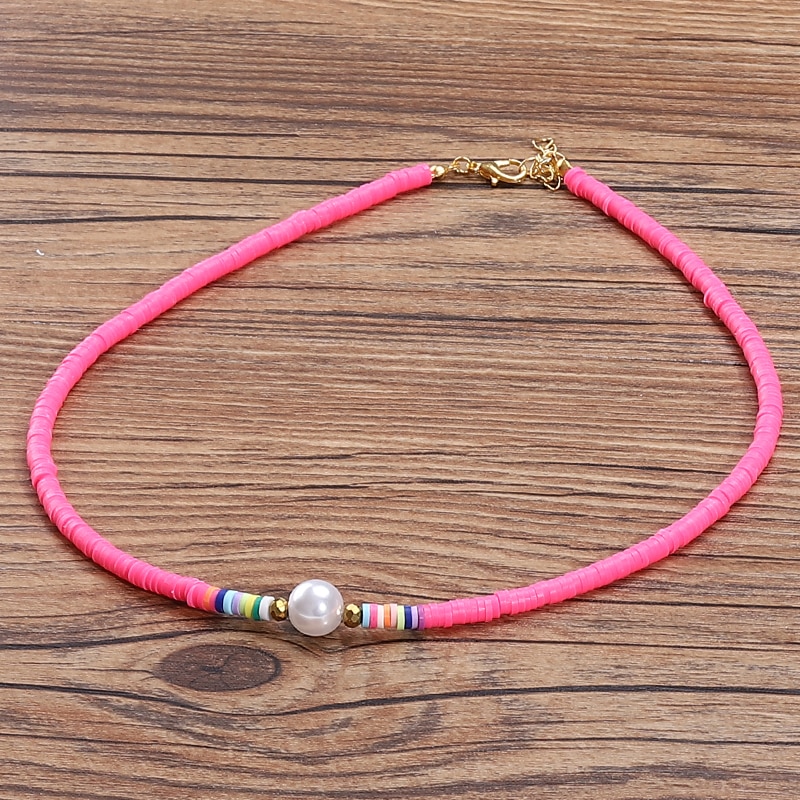 G. YCX Nuevos Bohemios, collares de Gargantilla Heishi con cuentas de vinilo africanas, collar de Vsco chica Lucite, joyería de playa de verano