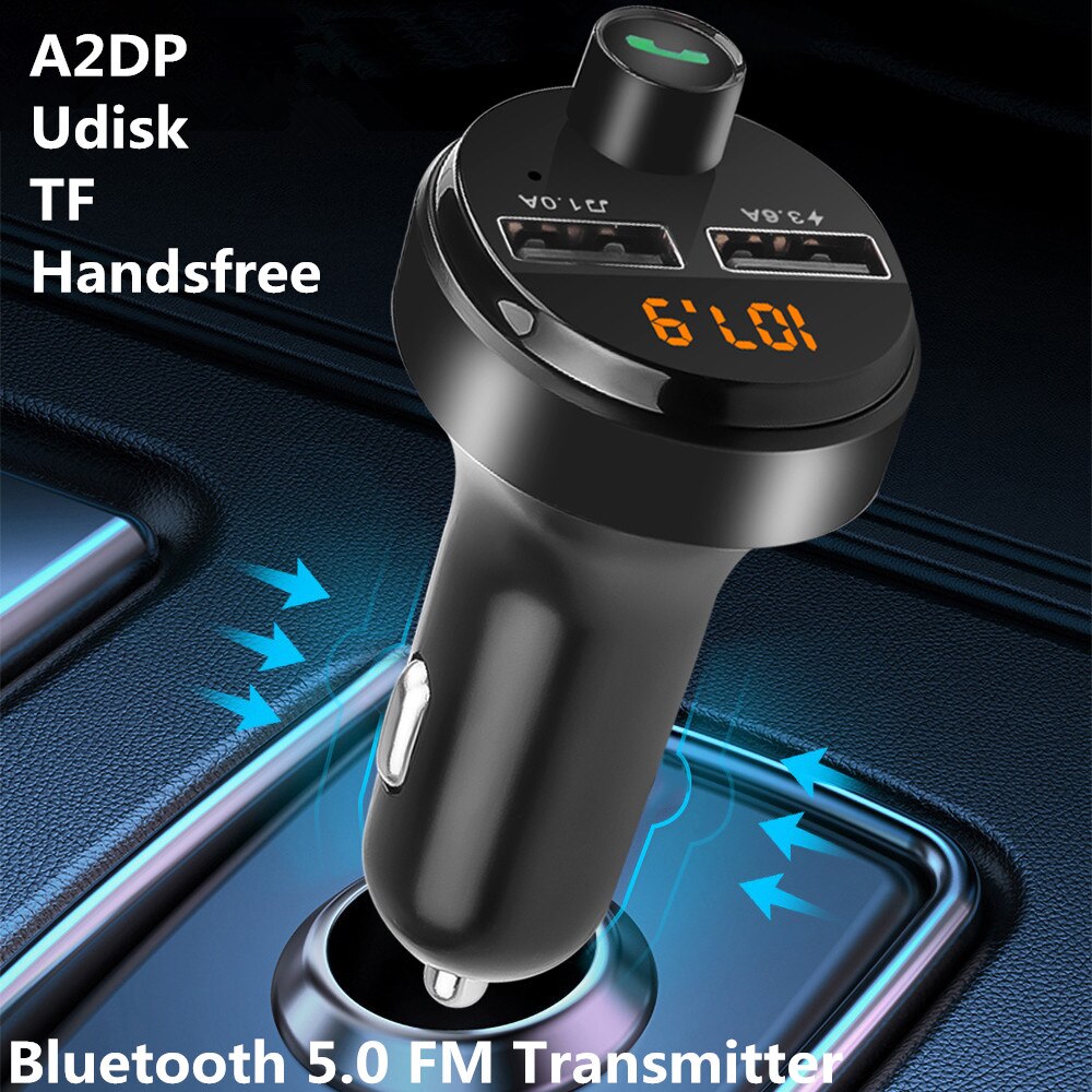 Auto Stereo MP3 Speler Auto Fm-zender Modulator Bluetooth Handsfree Car Kit 2 Usb + 1 Tf Autolader A2DP udisk 5V 3.6A