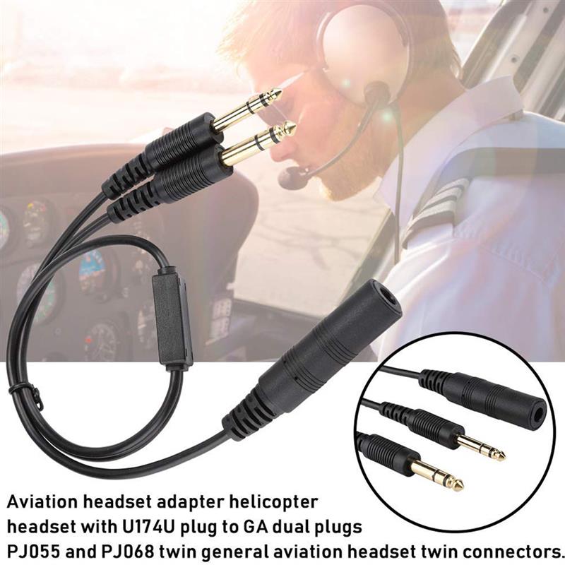 Helicopter General Aviation Headphone Adapter Headset Connector Aircraft Communication Earphone Converter