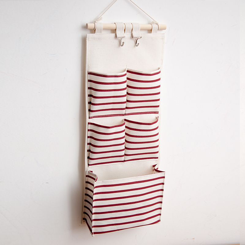 Bolsa de almacenamiento montada en la pared, organizador colgante de 6 bolsillos para guardar artículos diversos, juguetes y cosméticos