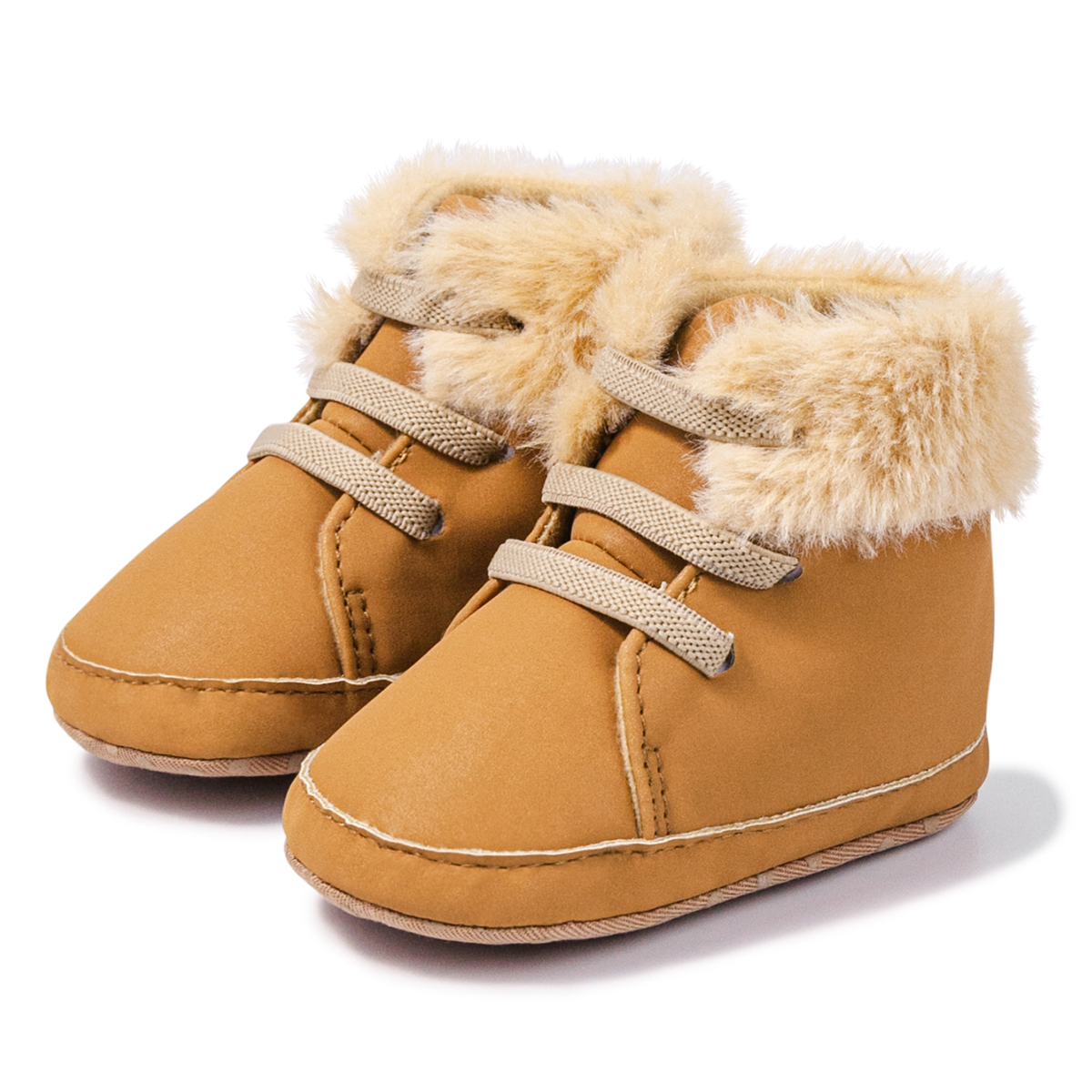 KIDSUN Winter Neue Baby Booties Junge Mädchen Stiefel Baumwolle Weiche-Sohle Nicht-Unterhose Warme Kleinkind Erste Wanderer Kleinkind Krippe Schuhe: Braun / 0-6 Monate