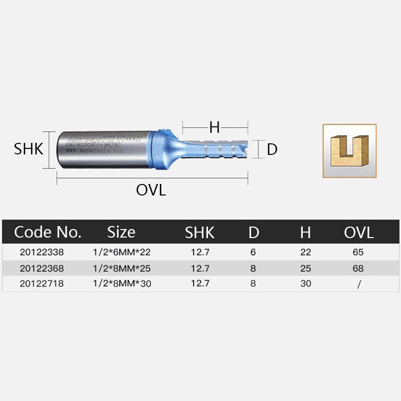 Haute vitesse trois dents droite Bits solide en acier au tungstène carbure outil de sculpture fendue outils de travail du bois Arden routeur peu
