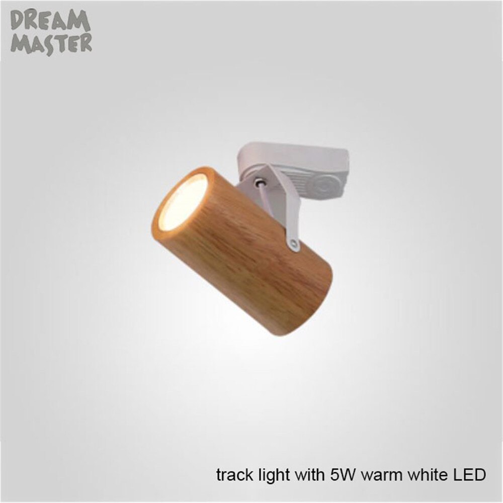Moderne houten LED Spoor Licht, 5W COB Rail Spots Lamp, leds Tracking Armatuur Verlichting voor Winkel Winkel Mall Tentoonstelling lamp: track light warm