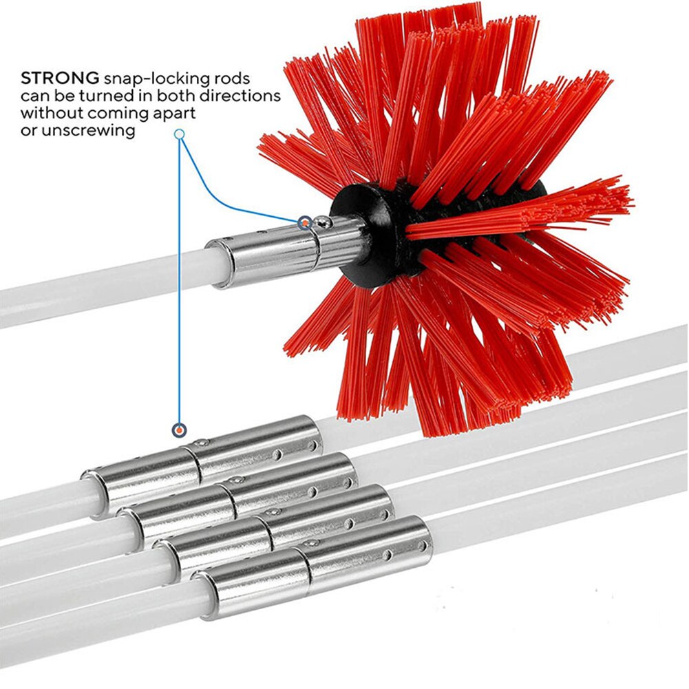 Flexible Poêle Portatif Nettoyage Restaurant Nylon Salle De Bains Pratique Maison Pour Cheminée Tuyau Brosse Ramonage Cuisine