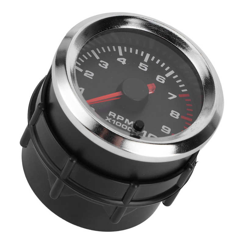 Tacho Gauge 52mm/2in Universal 7 Colors Tachometer Meter with Measuring Range 0-10000RPM