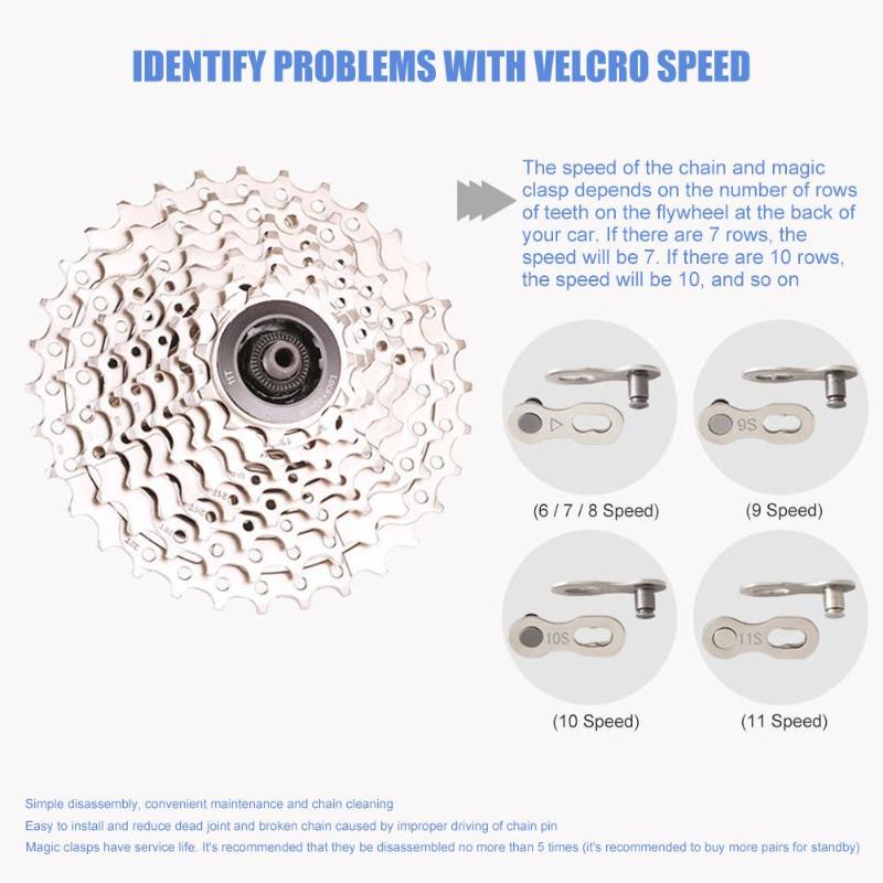 Durable Chain Link Connector Joints Classic Delicate Chain Link Lock Set MTB Road Bike Connector for Quick Master Link Join